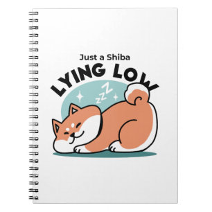Ontspannen Shiba Inu Art: gewoon een Shiba die laa Notitieboek