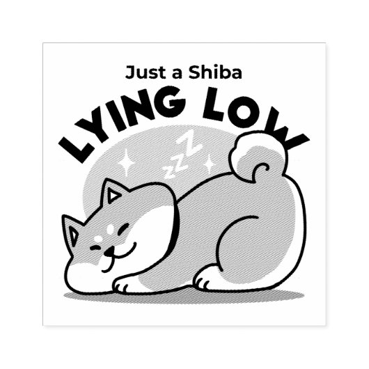 Ontspannen Shiba Inu Art: gewoon een Shiba die laa Rubberstempel (Afrduk)