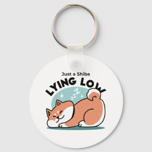 Ontspannen Shiba Inu Art: gewoon een Shiba die laa Sleutelhanger