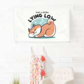 Ontspannen Shiba Inu Art: gewoon een Shiba die laa Spandoek (Insitu)
