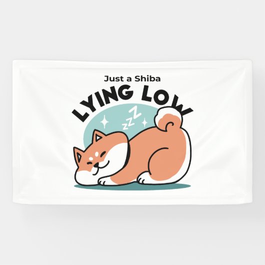 Ontspannen Shiba Inu Art: gewoon een Shiba die laa Spandoek (Horizontaal)