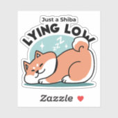 Ontspannen Shiba Inu Art: gewoon een Shiba die laa Sticker (Vel)