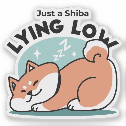 Ontspannen Shiba Inu Art: gewoon een Shiba die laa Sticker (Voorkant)
