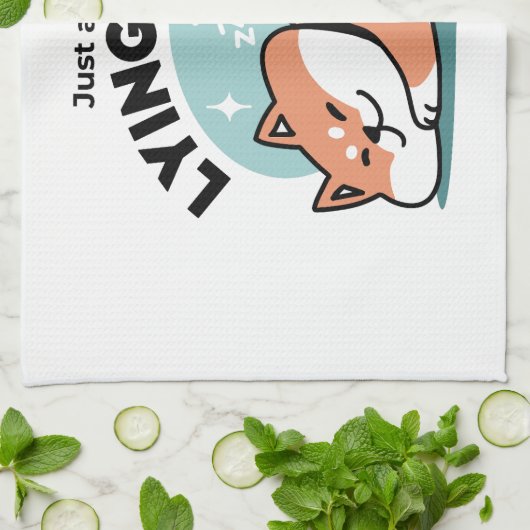 Ontspannen Shiba Inu Art: gewoon een Shiba die laa Theedoek (Gevouwen)