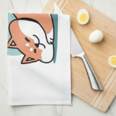 Ontspannen Shiba Inu Art: gewoon een Shiba die laa Theedoek (Quarter Fold)