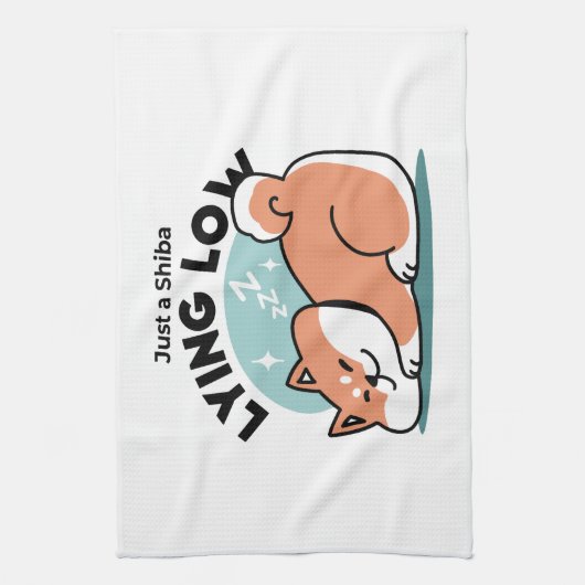 Ontspannen Shiba Inu Art: gewoon een Shiba die laa Theedoek (Verticaal)