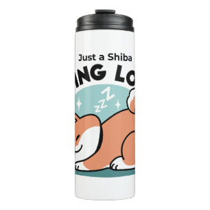 Ontspannen Shiba Inu Art: gewoon een Shiba die laa Thermosbeker