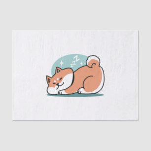 Ontspannen Shiba Inu Art: gewoon een Shiba die laa Tissuepapier