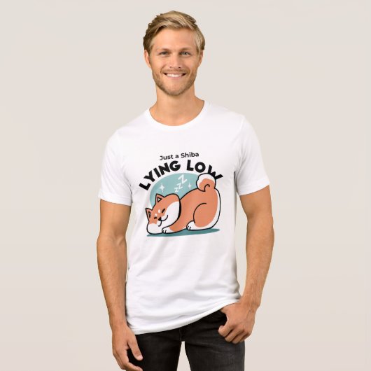 Ontspannen Shiba Inu Art: gewoon een Shiba die laa Tri-Blend Shirt (Voorkant volledig)
