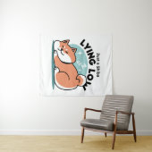 Ontspannen Shiba Inu Art: gewoon een Shiba die laa Wandkleed (In Situ (horizontaal))