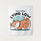Ontspannen Shiba Inu Art: gewoon een Shiba die laa Wandkleed (Voorkant)