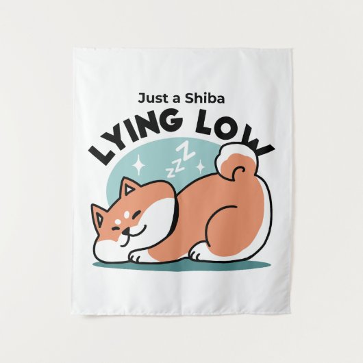 Ontspannen Shiba Inu Art: gewoon een Shiba die laa Wandkleed (Voorkant)