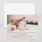 Ontspannen Spa Girls Verjaardagsfeestje Uitnodigin Kaart (Voorkant / Achterkant)