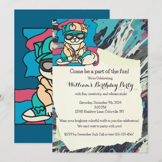 Ontspannen Straat Retro Kat | Grappig Kaart (Voorkant / Achterkant)