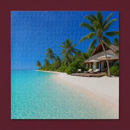 Ontspannen strand op een eiland legpuzzel