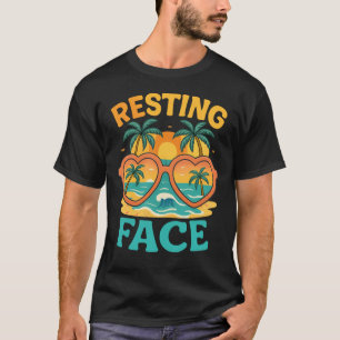 Ontspannen Strandgezicht Grappige Zomer T-Shirt –