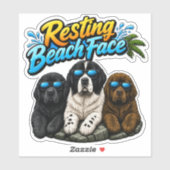 Ontspannen strandgezicht sticker (Vel)
