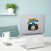 Ontspannen strandgezicht sticker (Laptop op bureau)