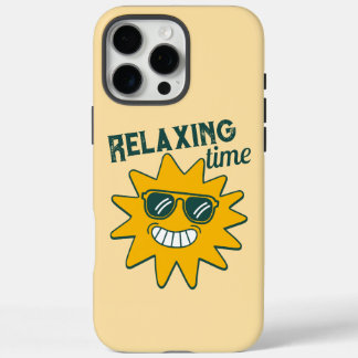 Ontspannen tijd glimlachende zon met zonnebril iPhone 16 pro max hoesje