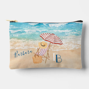 Ontspannen Waterverf Strand Scène Naam Monogram Etui