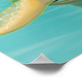 Ontspannen Zeeschildpad met Zonnebril – Onderwater Poster (Hoek)