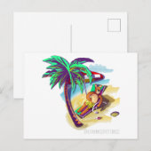 Ontspannen Zomer Beer op Tropical Beach Feestdagenkaart (Voorkant / Achterkant)