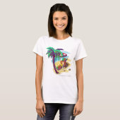 Ontspannen Zomer Beer op Tropical Beach T-shirt (Voorkant volledig)