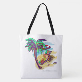 Ontspannen Zomer Beer op Tropical Beach Tote Bag