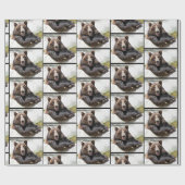 Ontspannen zwart beer cadeaupapier (Vlak)