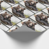 Ontspannen zwart beer cadeaupapier (Hoek)