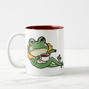 Ontspannend groen kikker thee liefhebber shirt - U Tweekleurige Koffiemok