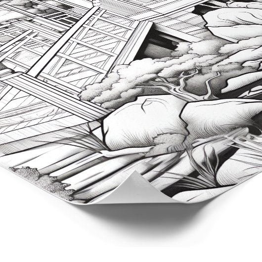 Ontspannend Landschapskleurend Poster (Hoek)