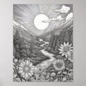 Ontspannend Landschapskleurend Poster (Voorkant)