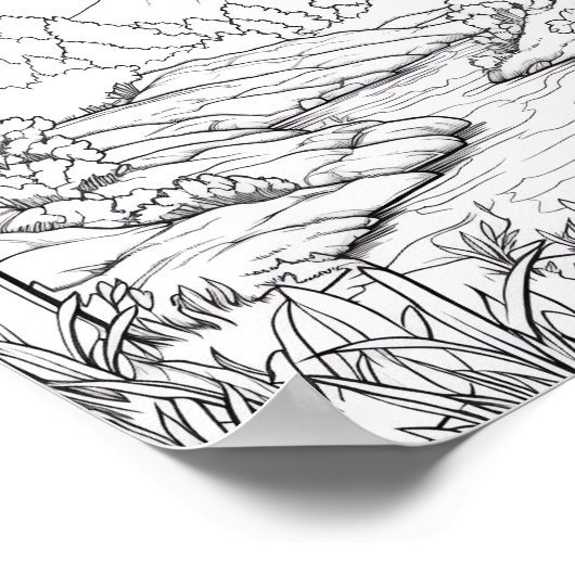 Ontspannend Landschapskleurend Poster (Hoek)