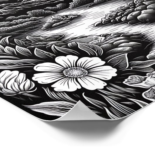 Ontspannend Landschapskleurend Poster (Hoek)