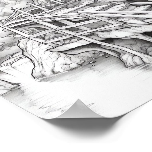 Ontspannend Landschapskleurend Poster (Hoek)