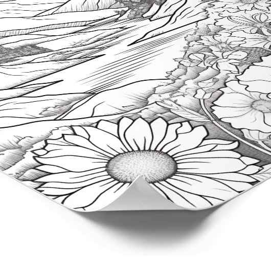 Ontspannend Landschapskleurend Poster (Hoek)