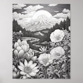 Ontspannend Landschapskleurend Poster