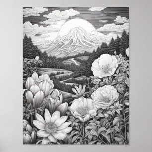 Ontspannend Landschapskleurend Poster