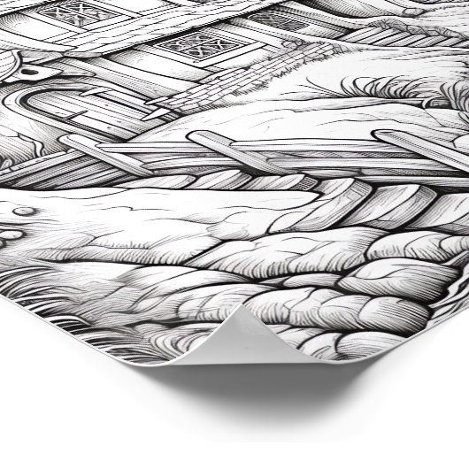 Ontspannend Landschapskleurend Poster (Hoek)