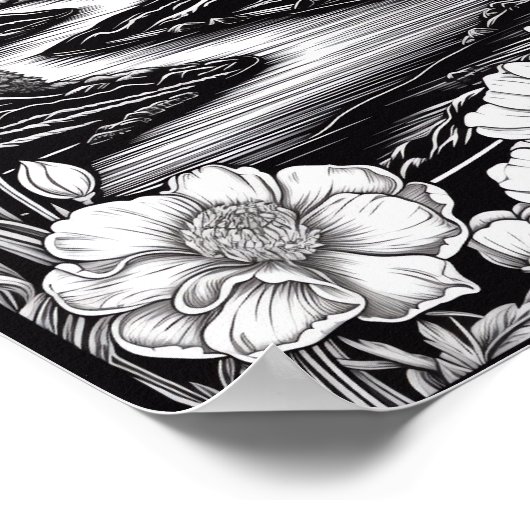 Ontspannend Landschapskleurend Poster (Hoek)