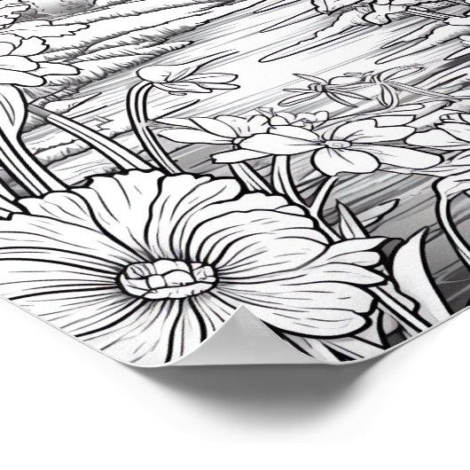 Ontspannend Landschapskleurend Poster (Hoek)