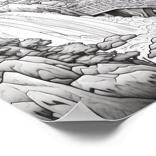 Ontspannend Landschapskleurend Poster (Hoek)