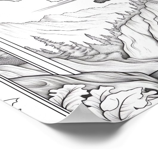 Ontspannend Landschapskleurend Poster (Hoek)