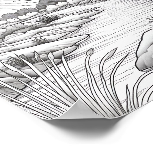 Ontspannend Landschapskleurend Poster (Hoek)