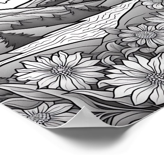 Ontspannend Landschapskleurend Poster (Hoek)