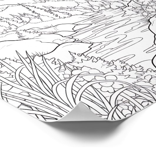 Ontspannend Landschapskleurend Poster (Hoek)