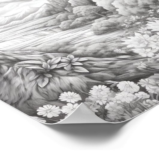 Ontspannend Landschapskleurend Poster (Hoek)