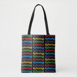 Ontspannend, Meerkleurig, Retro Tote Bag