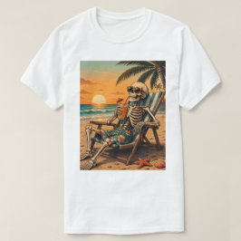 Ontspannend Skeleton Beach T-shirt | Grappige zome